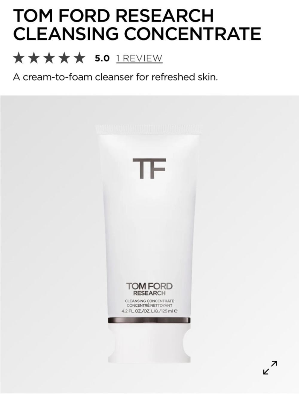 Tom Ford Cleansing Concentrate Tube - White with Silver Accents - Picture 2 of 2